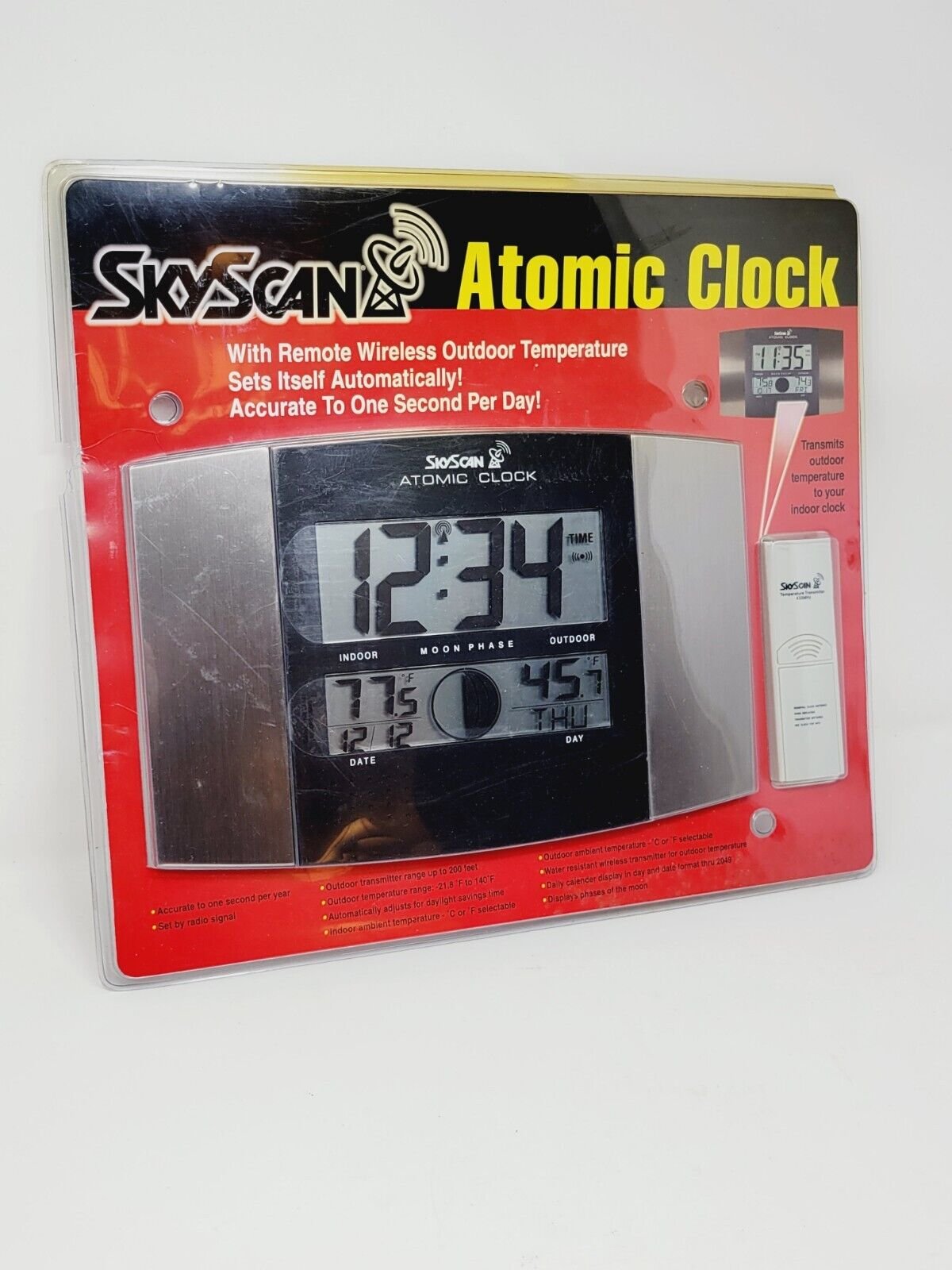 SkyScan Atomic Wall Clock Digital Temperature/Weather (Wireless)