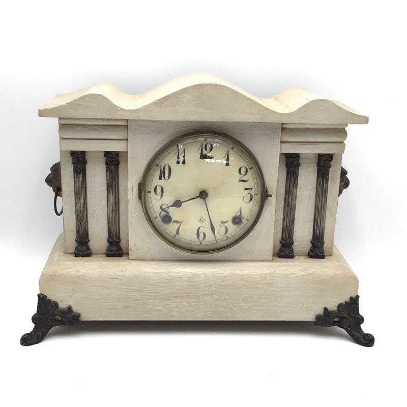 Somerset White Wooden Decorative Desk Mantel Clock