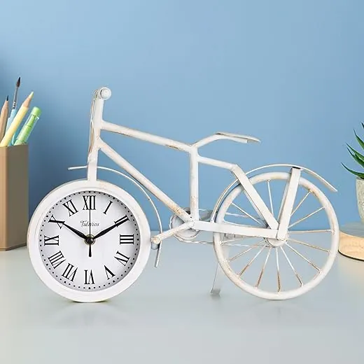 Tulivios Bicycle Office Desk Clock Silent,Perfect for Room Decor,Home Décor,Bedroom Decor,Ideal for photo Tulivios Bicycle Office Desk Clock Silent,Perfect for Room Decor,Home Décor,Bedroom Decor,Ideal for