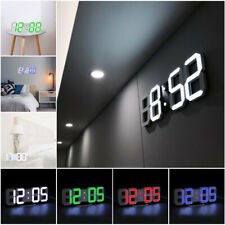 USA 3D LED Digital Big Wall Desk Alarm Clock Snooze 12/24 Hours Auto Brightness