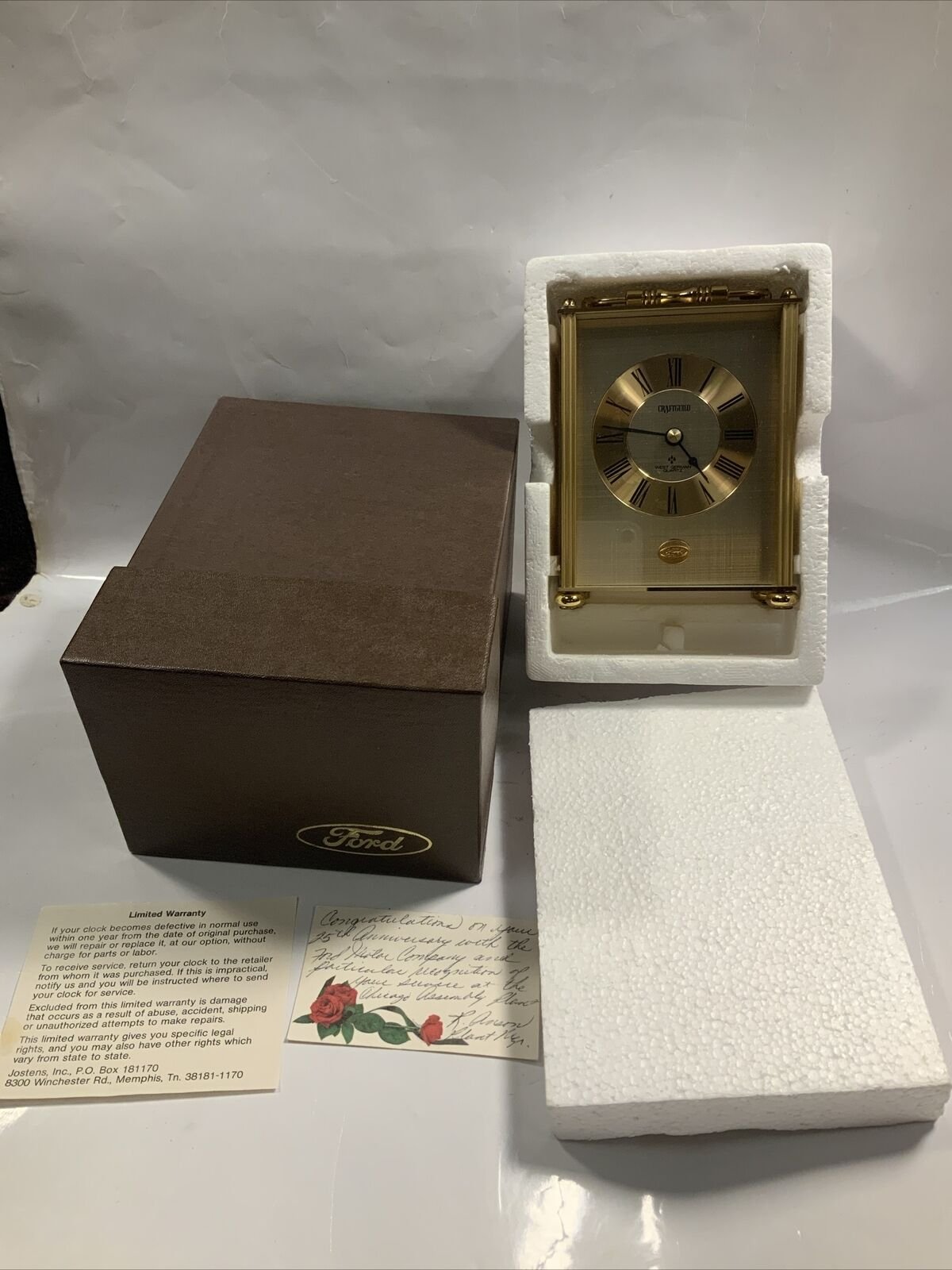 Vintage Ford Clock Employee Gift NEW W/ ORIGINAL BOX Quartz West Germany