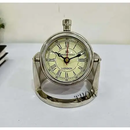 Vintage Table Clock, Anniversary Clocks with Glass Dome European Vintage Style Desk Clock Silent