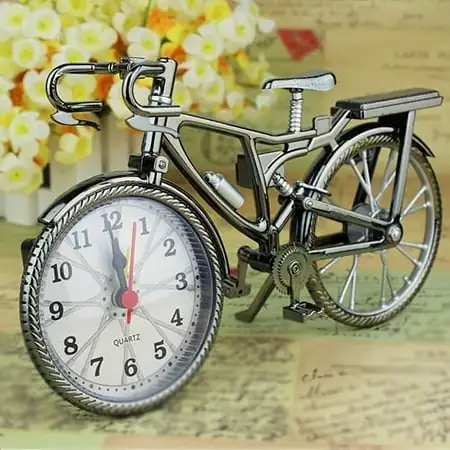 Visland Desk Clock Vintage Table Bike Clock Desktop Silent Metal Clock for Office Bedroom Quartz photo Visland Desk Clock Vintage Table Bike Clock Desktop Silent Metal Clock for Office Bedroom Quartz