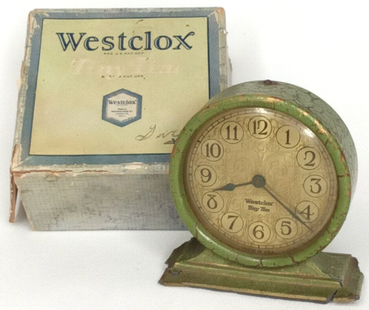 Westclox 1929 Tiny Tim Alarm Clock With Original Box Antique Decor Rare