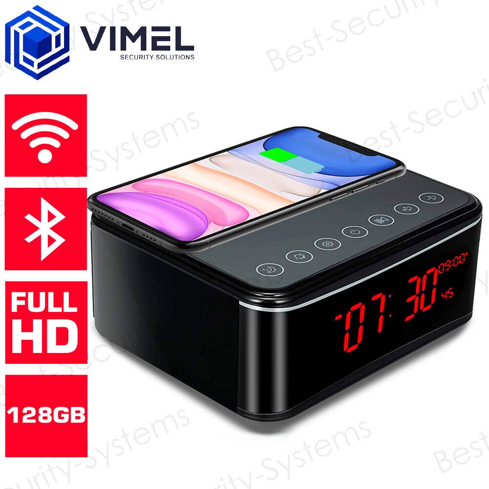 WIFI Security Alarm Camera 128GB Wireless Charging Docking Station Spy Hidden