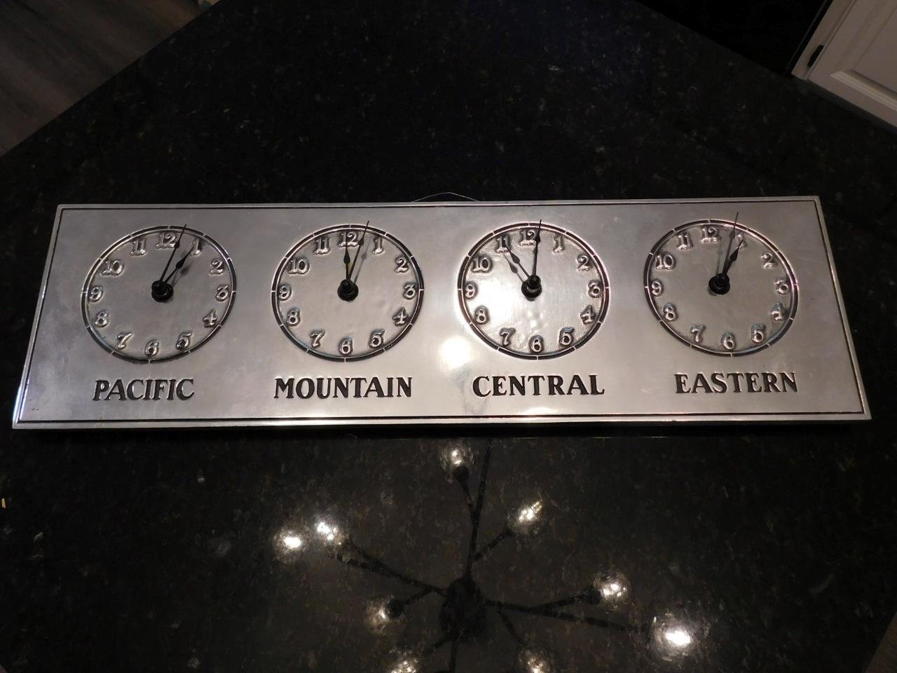 Wilton Aluminum Four Time Zone Wall Clock Eastern Central Mountain Pacific
