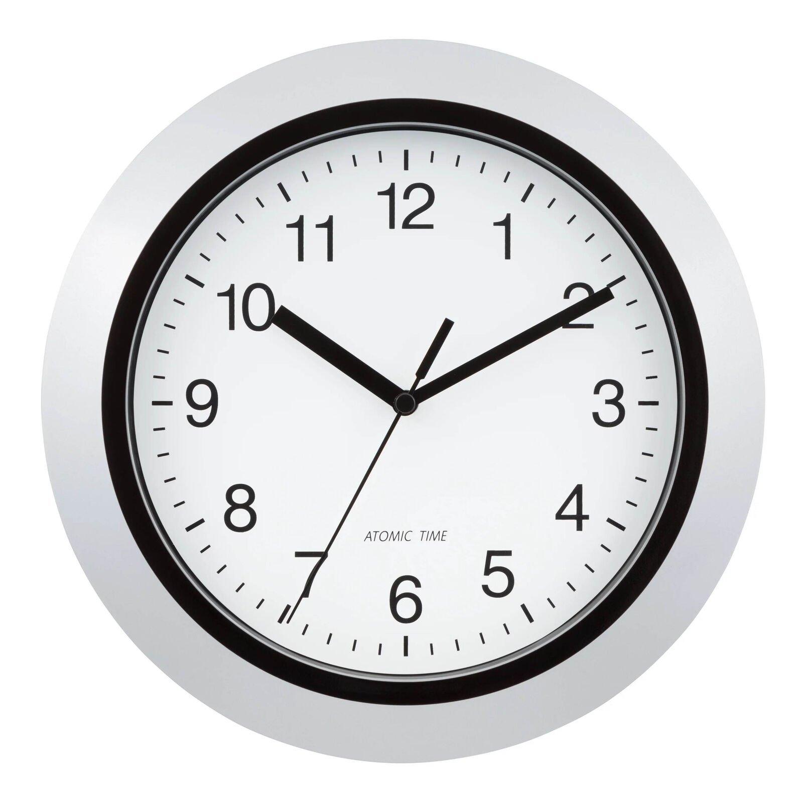 WT-3102S 10 inch Silver Atomic Analog Wall Clock