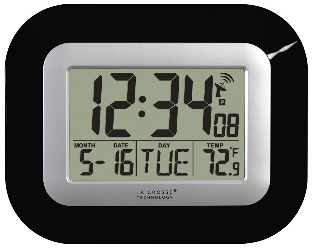 WT-8005U-B La Crosse Technology Atomic Digital Wall Clock IN Temp- Open Box