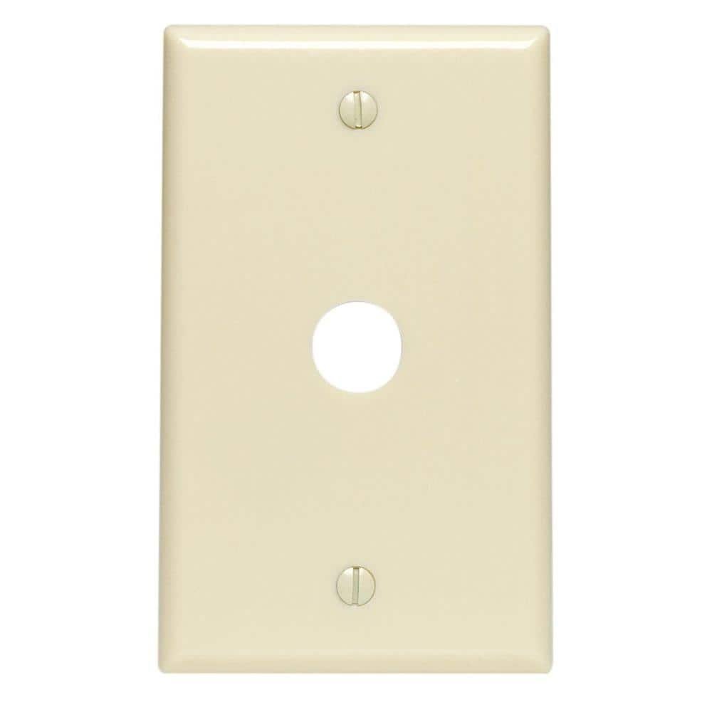1-Gang 0.625 in. Hole Device Telephone/Cable Wall Plate, Ivory
