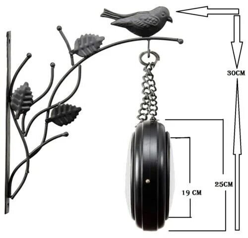 10'' Vintage Double-Sided Station Clock | Home Decor | Antique Iron Wall Clock