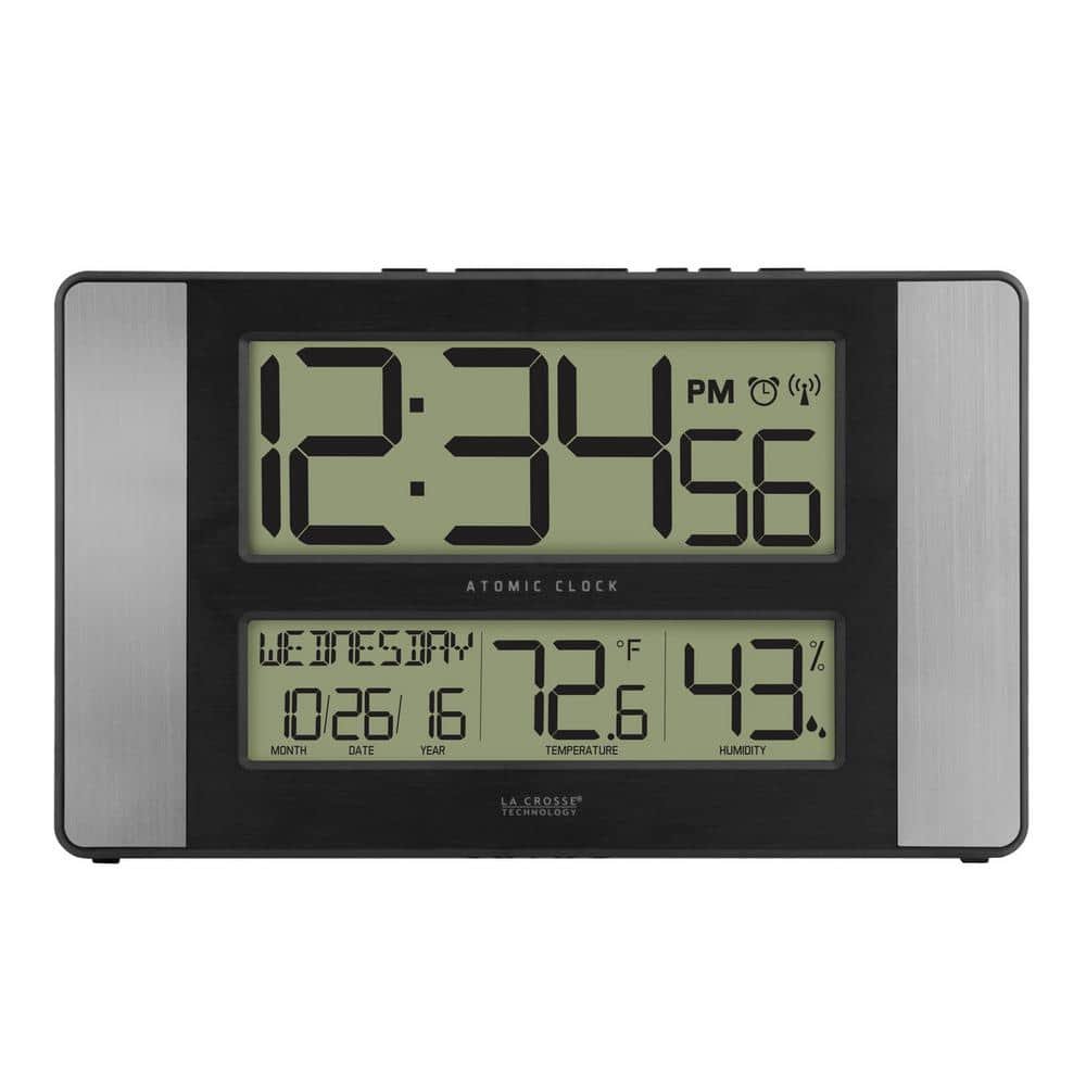 11 in. x 7 in. Atomic Digital Clock with Temperature and Humidity...