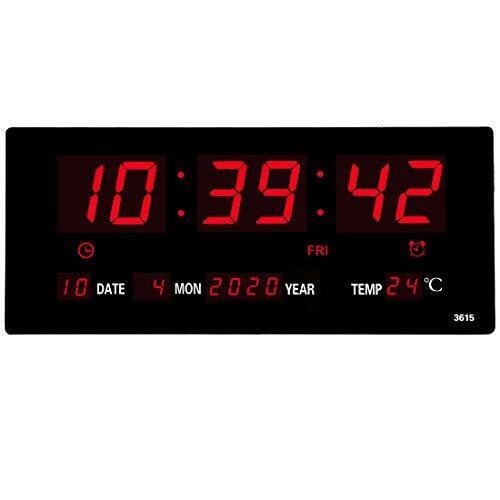 14.1 Inch Oversized LED Digital Wall Clock/Calendar Large Display with Indoor Te