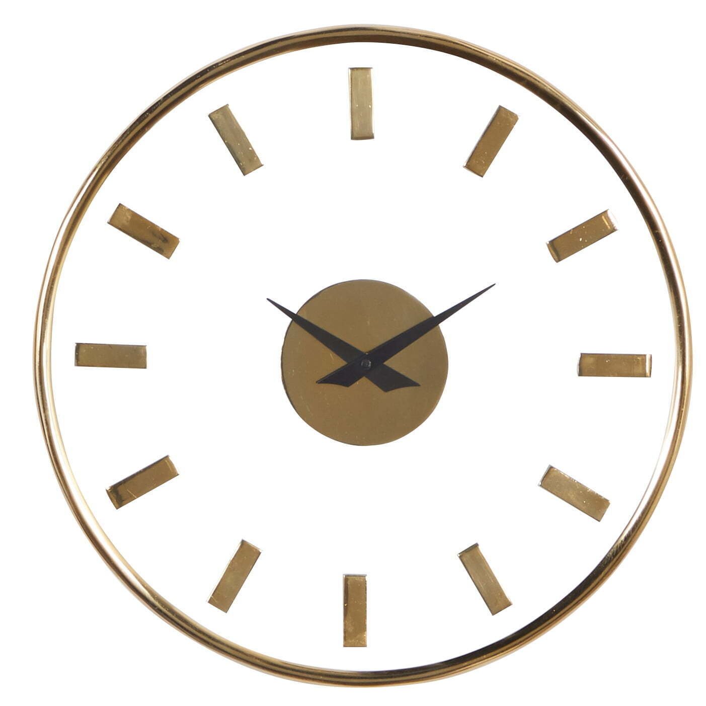 14" Gold Aluminum Wall Clock with Clear Face