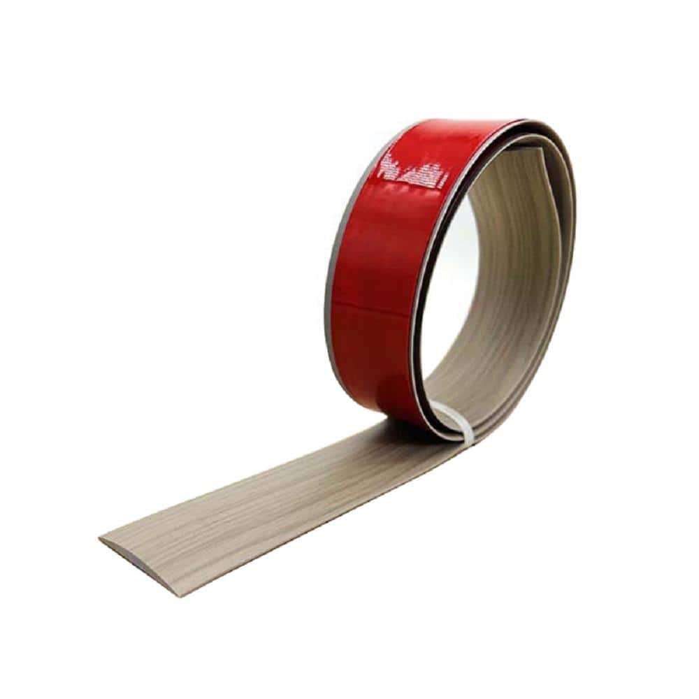 1.5 in. x 3.2 ft. Grey Grain Floor Transition Strip Self Adhesive...