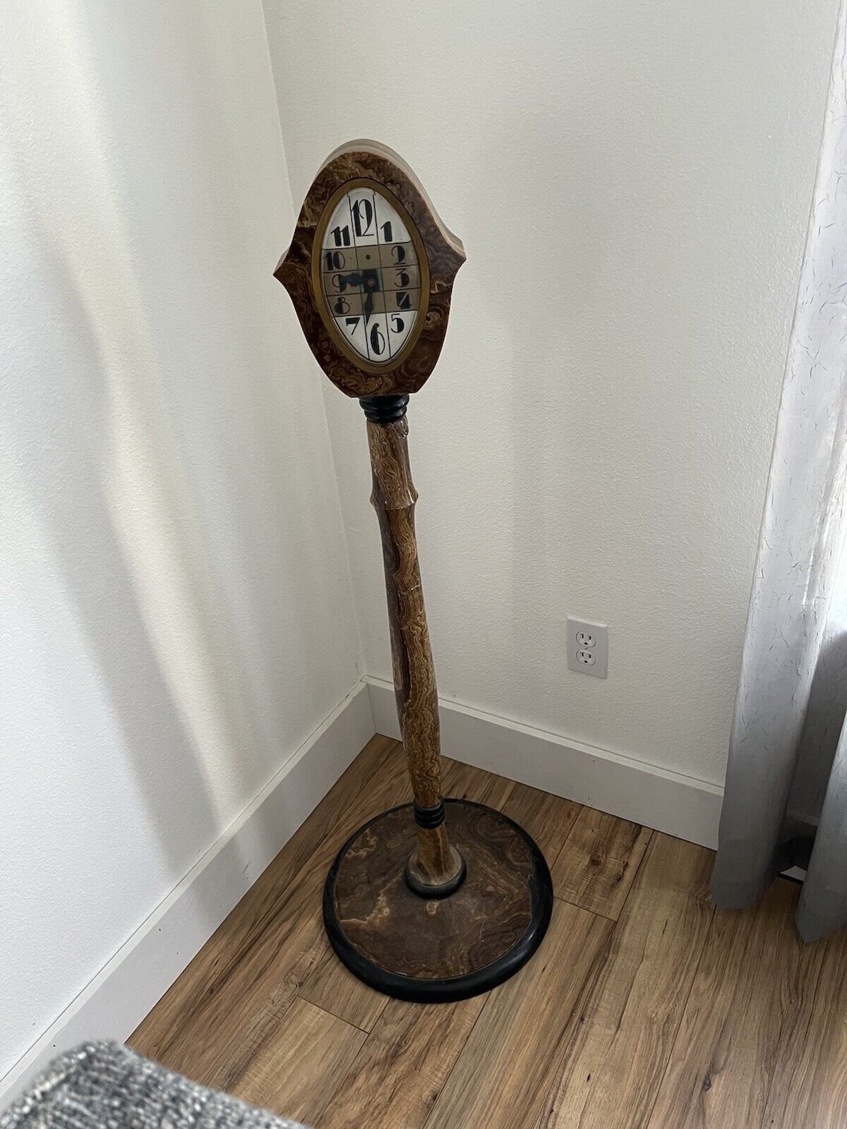 1950s Era Marbleized Floor Clock (converted to electric)