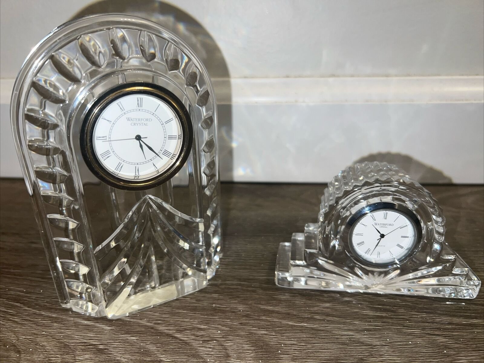 2-pc Waterford Crystal Cut Overture Pattern & Mantle Clock