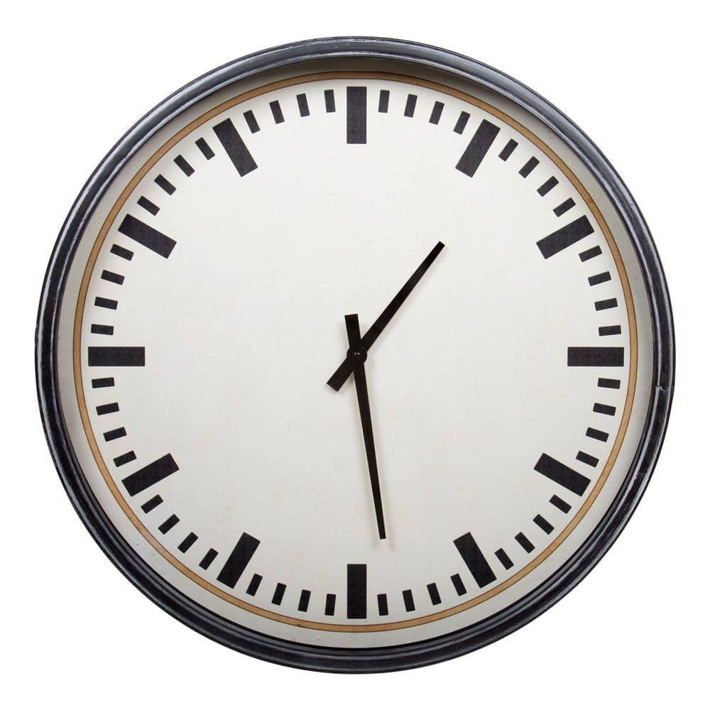 23.5 in. x 23.5 in. Black Kiera Grace Round Traditional Decorative Metal...