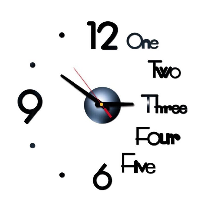 3D Mirror Wall Clock Modern Design Creative Acrylic Quartz Wall Clocks Stic3_-_