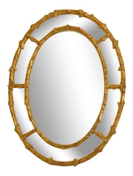 45211EC: FRIEDMAN BROTHERS Model #6520 Etched Glass Oval Mirror ~ NEW