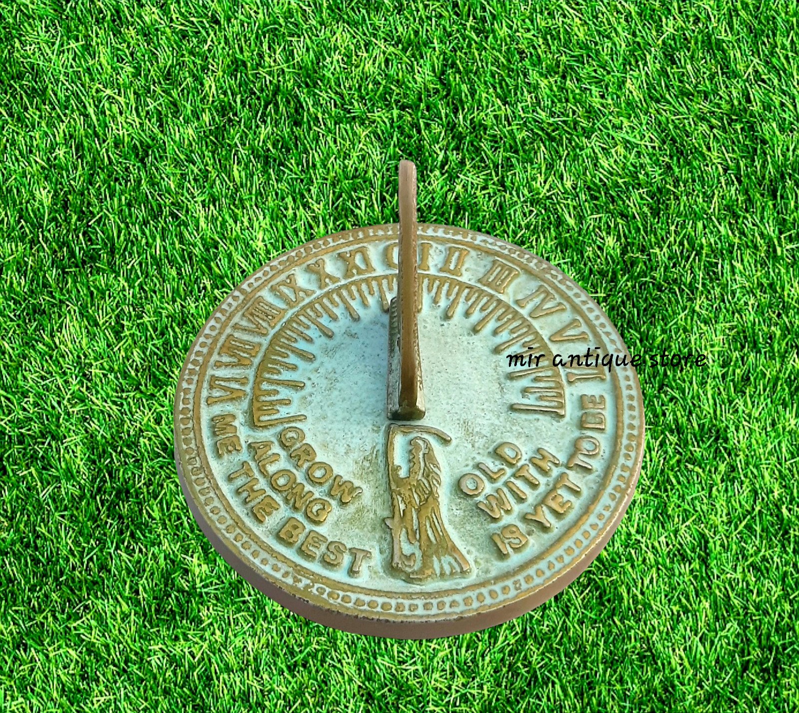 4'' Garden Sundial Nautical Antique Vintage Sundial Clock Roman Numerals Decor,