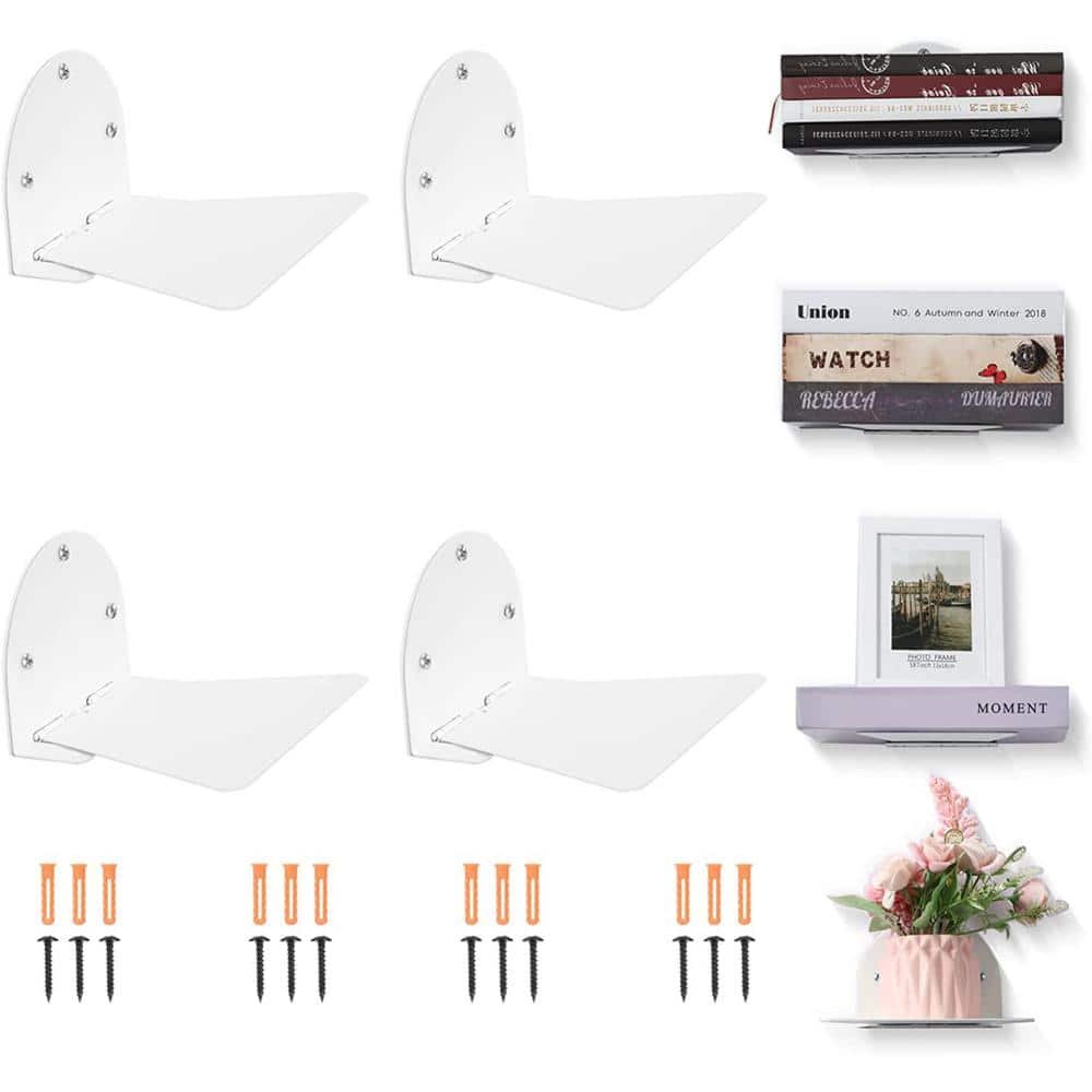 4 Pack 6.5 in. W x 4.92 in. D White Metal Solid...