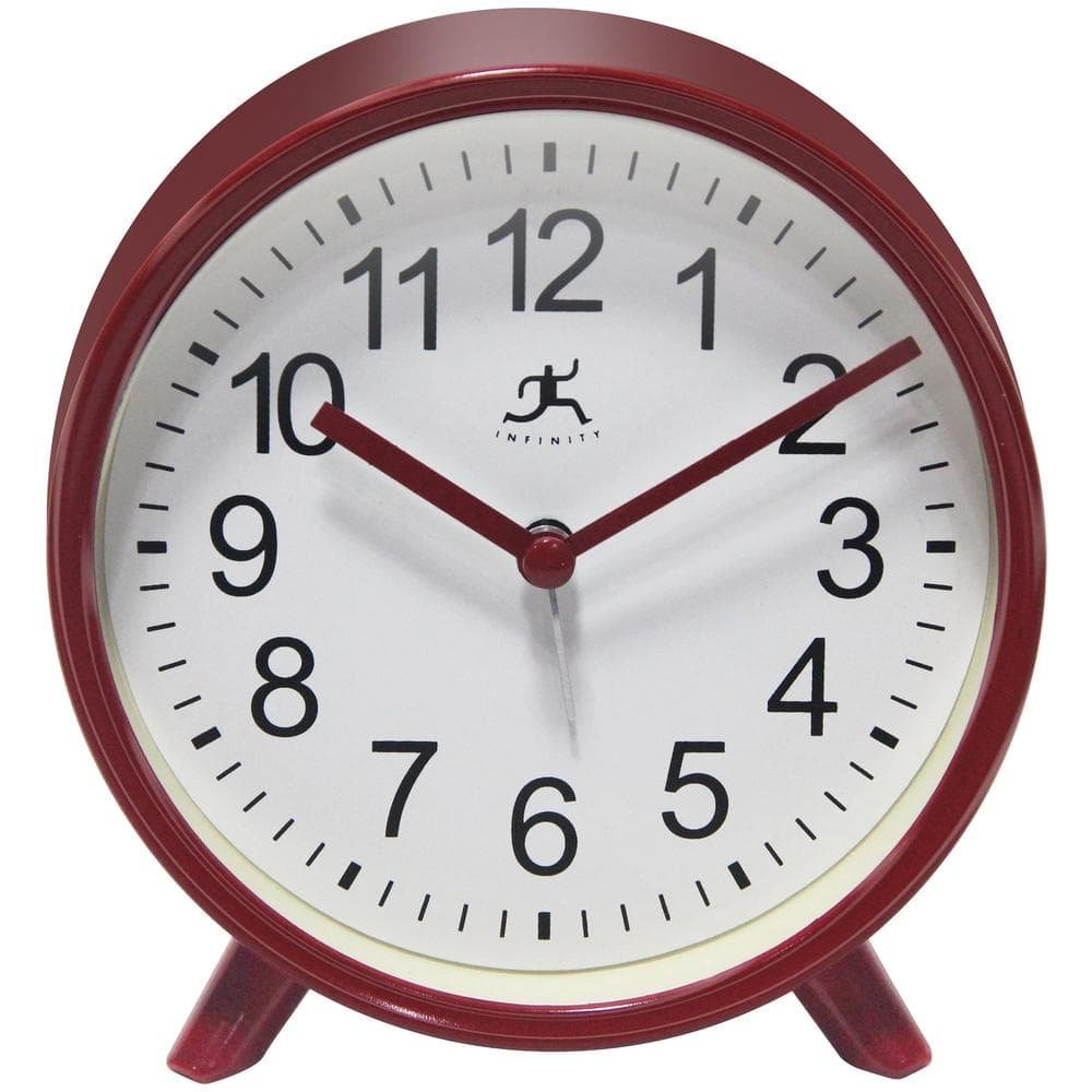 5.75 in. Tabletop Alarm Clock, Red