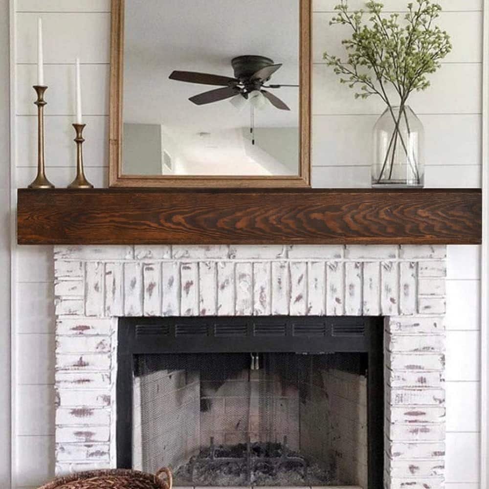 6 in. x 9 in. x 5 ft. Rustic Wood Fireplace Mantel...
