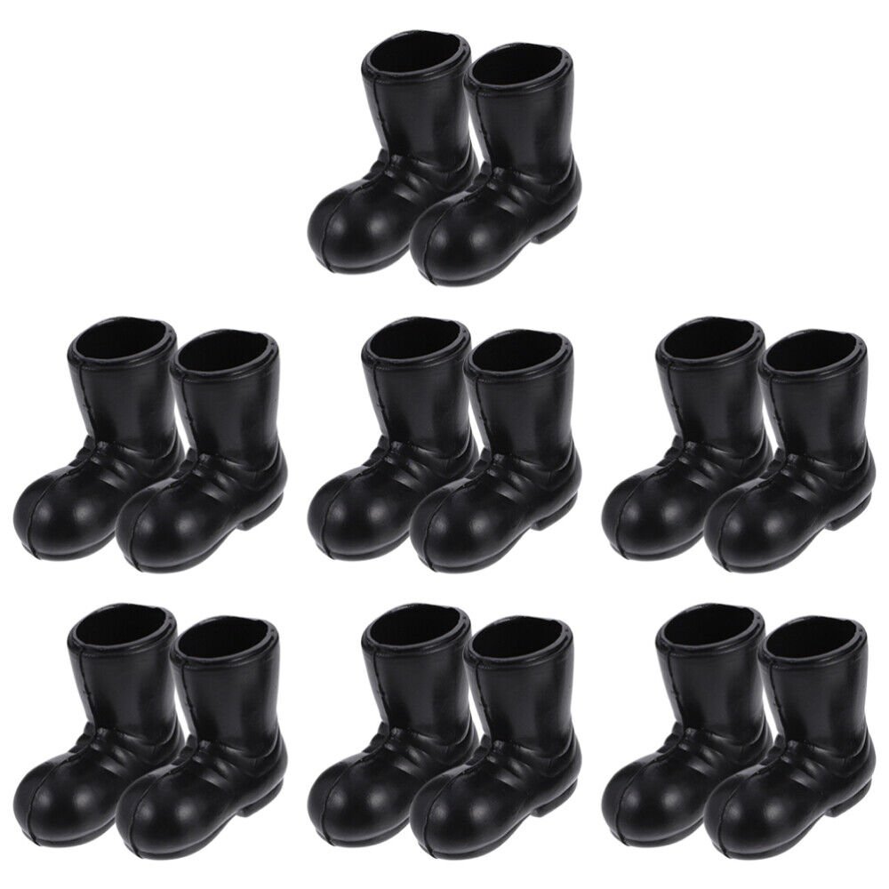 7 Pairs Micro Landscape Ornaments Miniature Doll Boots Xmas Party Decor