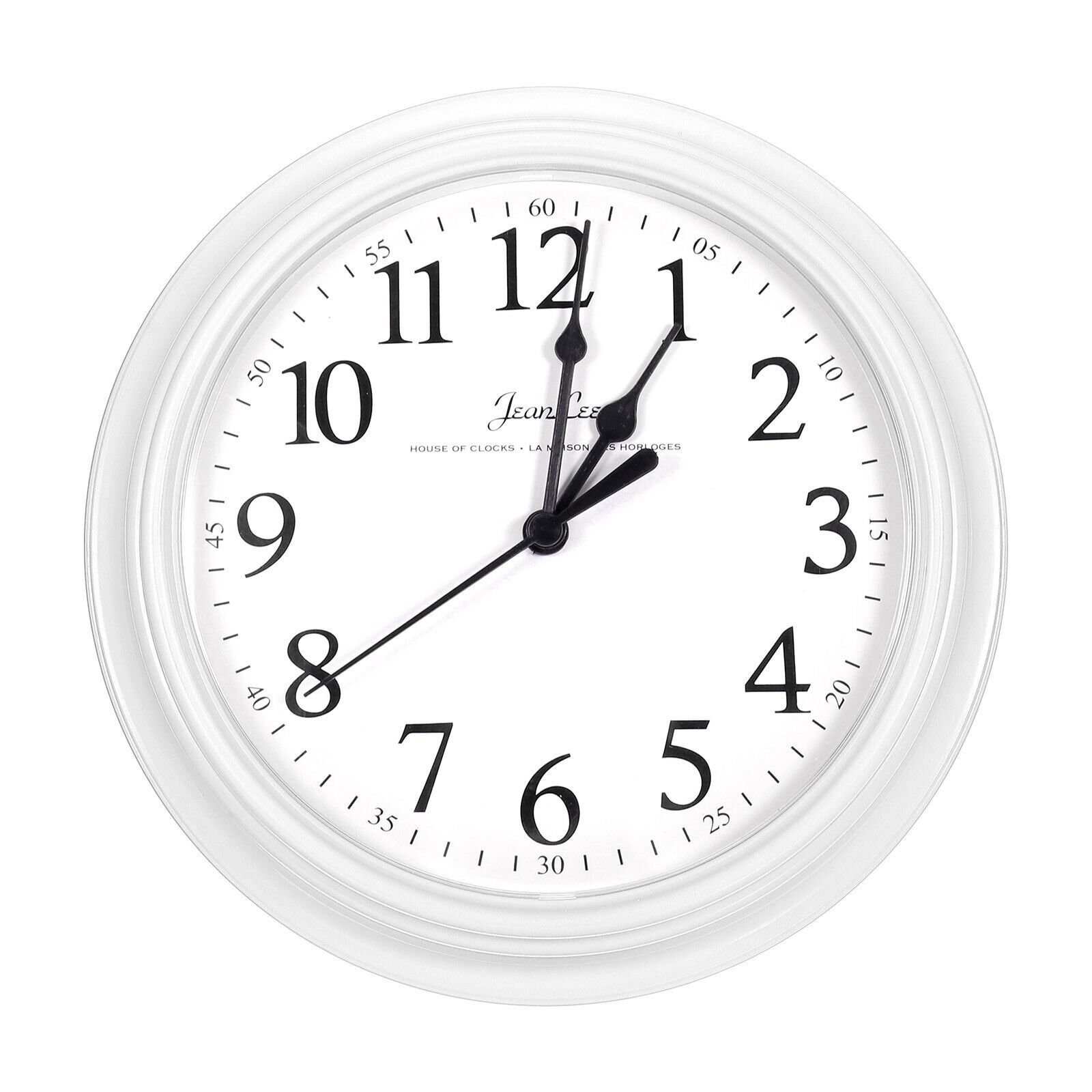 8 Inch Wall Clock, Quartz Battery Operated Silent Round Wall Clocks, White