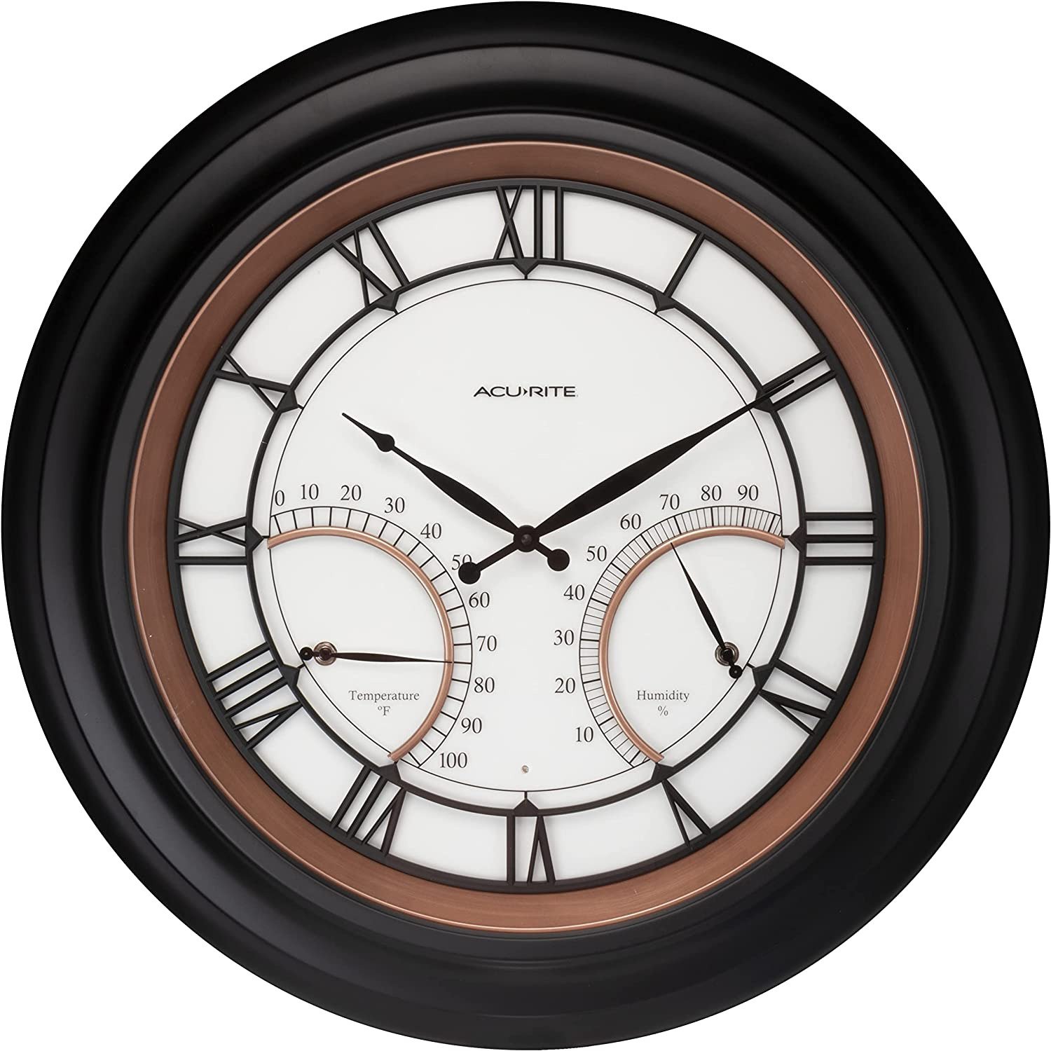 Acurite 24” Illuminated LED Large Outdoor Decorative Clock with Thermometer and