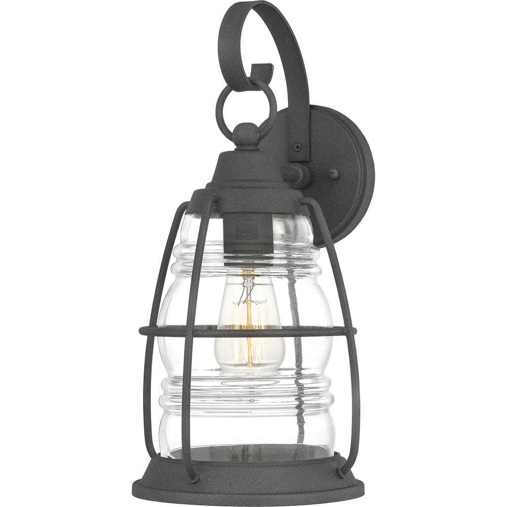 Admiral 1-Light Black Outdoor Wall Lantern Sconce