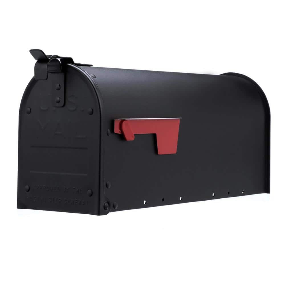 Admiral Textured Black, Medium, Aluminum, Post Mount Mailbox