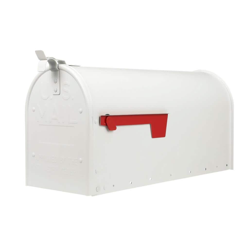 Admiral Textured White, Large, Aluminum, Post Mount Mailbox