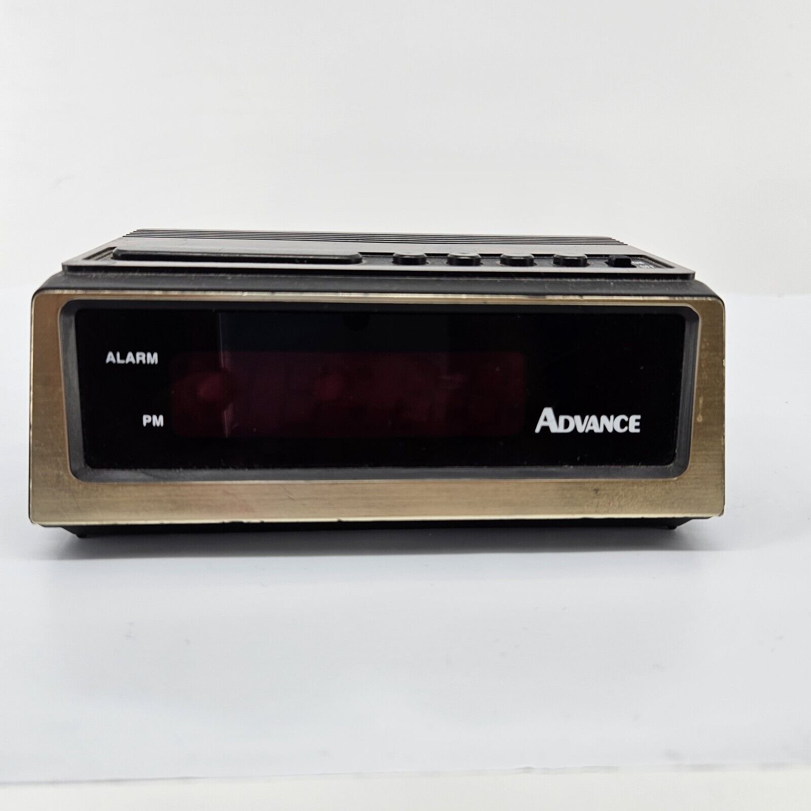 Advance Digital Alarm Clock 3142 Large Red Display Unique Brown Case WORKS Vntge