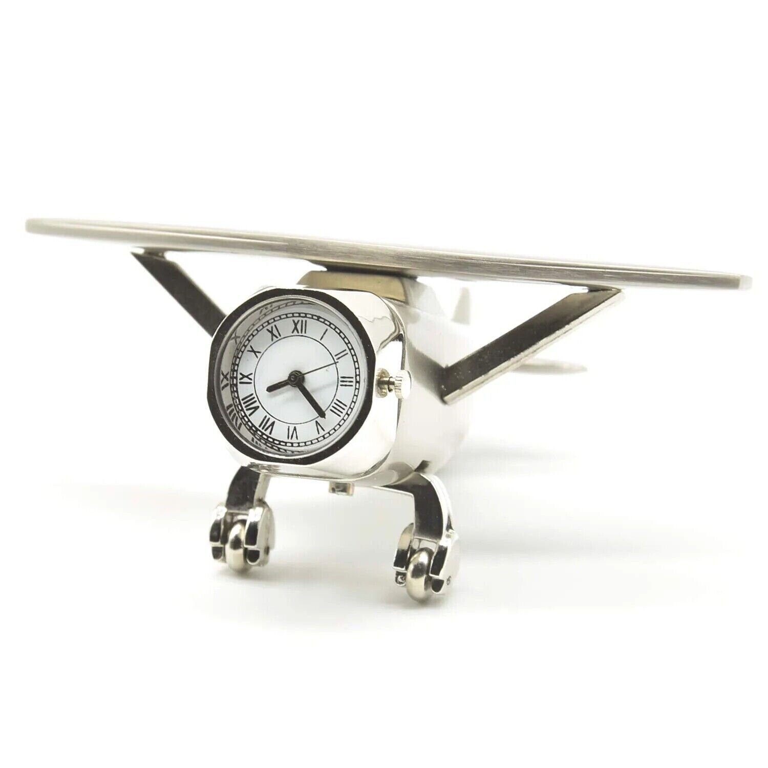 Aeroplane Show Pieces Table Clock Used for Home Office Desk Decoration Gift
