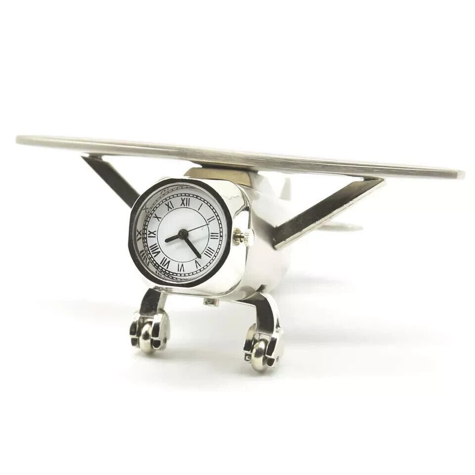 Aeroplane Show Pieces Table Clock Used for Home Office Desk Decoration Gift