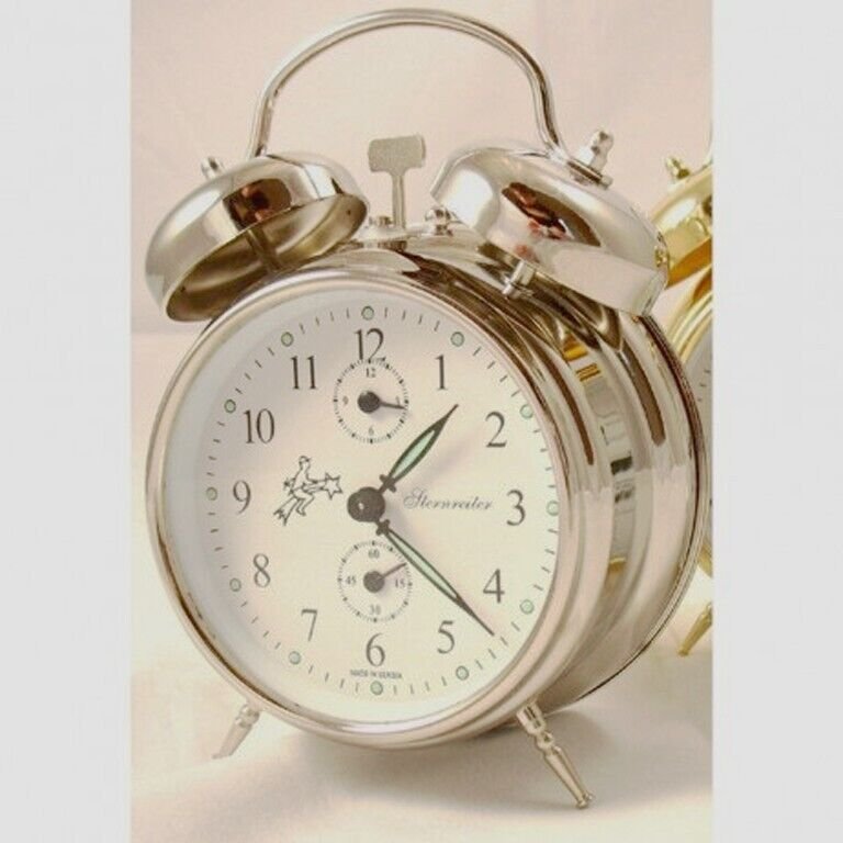 ALARM CLOCK- NICKEL FINISH -DOUBLE BELL -MECHANICAL -MADE IN SERBIA MM11160220