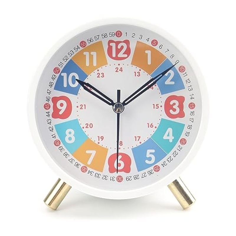 Alarm Clock 4.5" Bedside Analog Clock Bedroom desk Backlight Vintage Adult kid