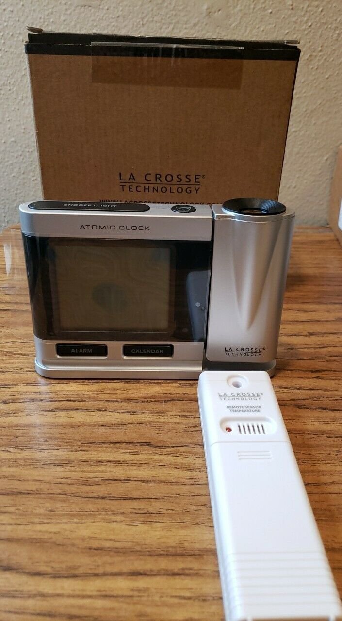 Alarm Clock Silver Atomic Projection Temperature Adjustable Projection Angle