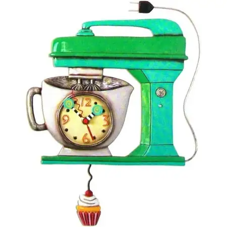 Allen Design Studios Vintage Mixer Green Mixer Kitchen Wall Clock image