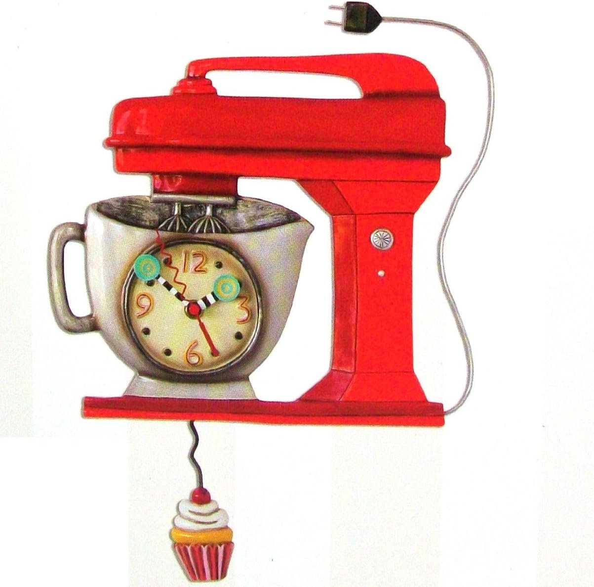 Allen Design Studios "Vintage Mixer Red" Mixer Kitchen Wall Clock