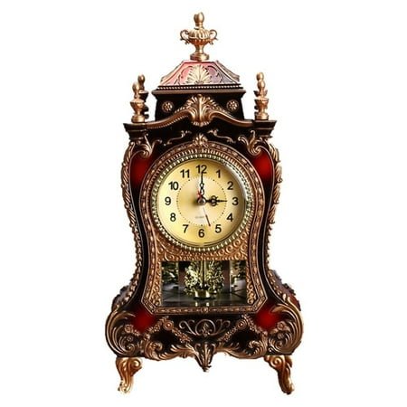 Antique Clock,Vintage european-style Table Desk Clock,Wall Clock With Pendulum And Chimes for Home Decoration