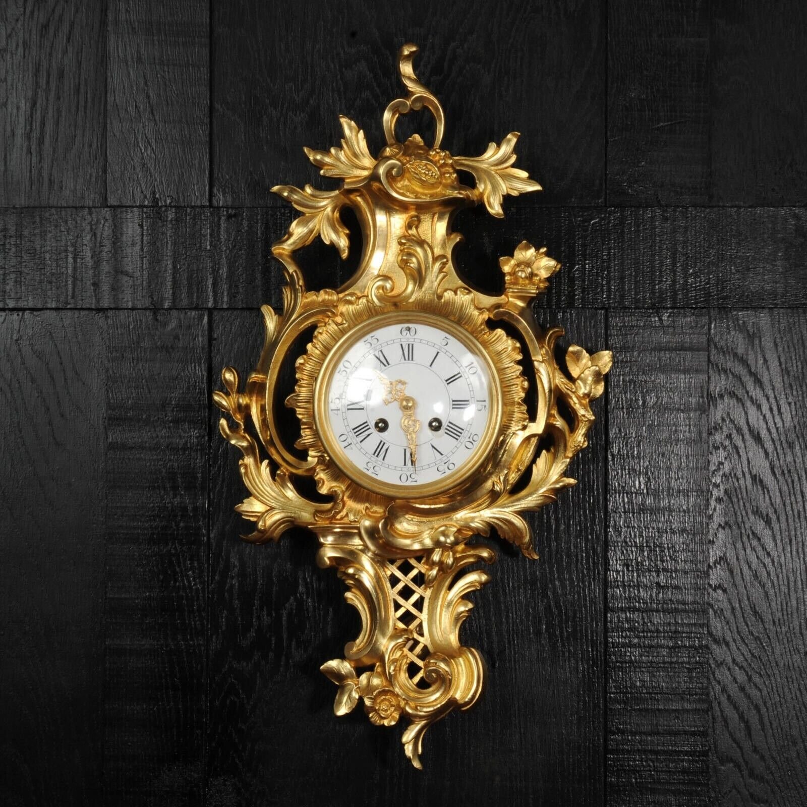 Antique French Rococo Cartel Wall Clock by Vincenti