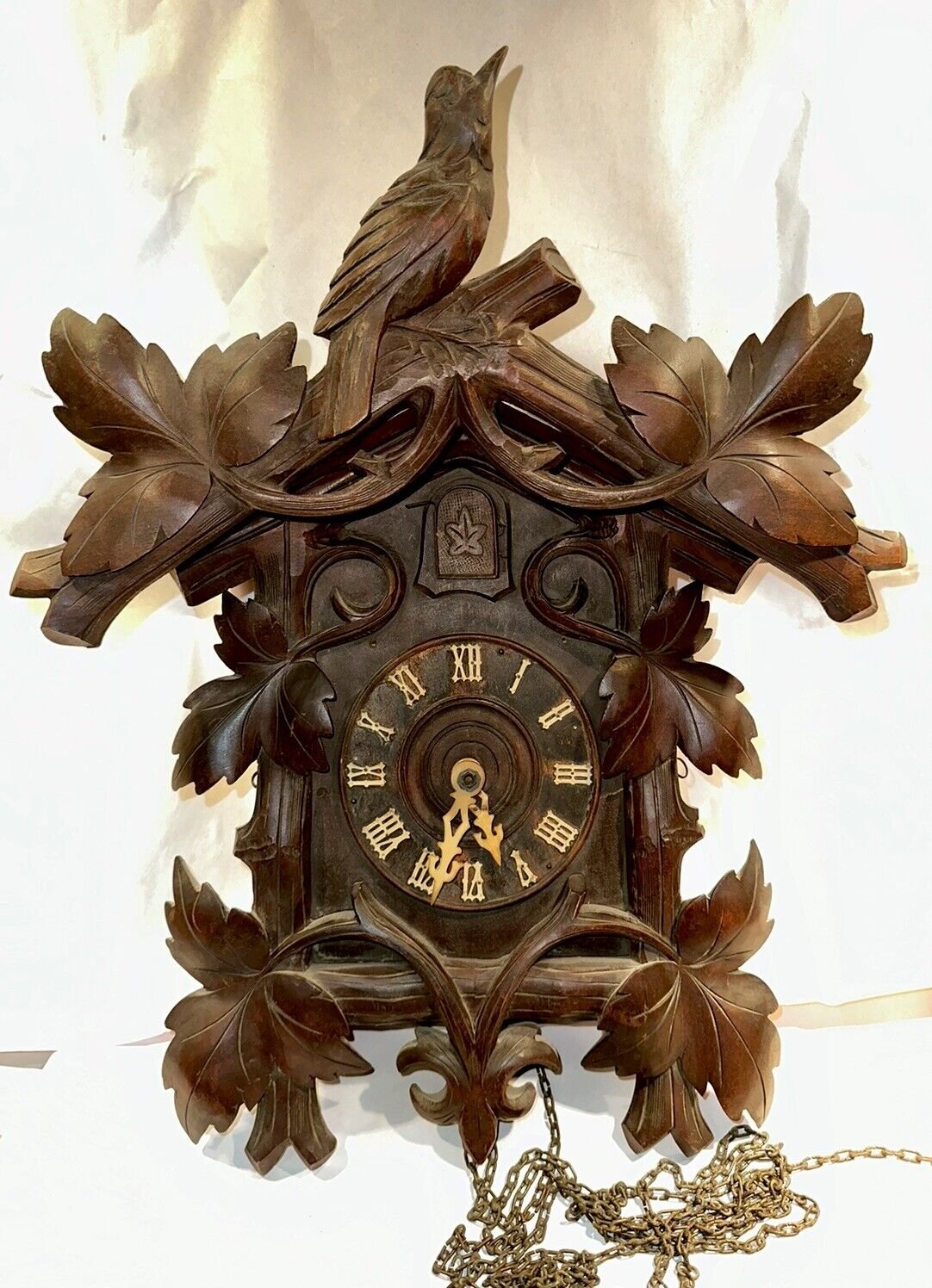 Antique German Black Forest Cuckoo Wall Clock By Gebrunder Kuner