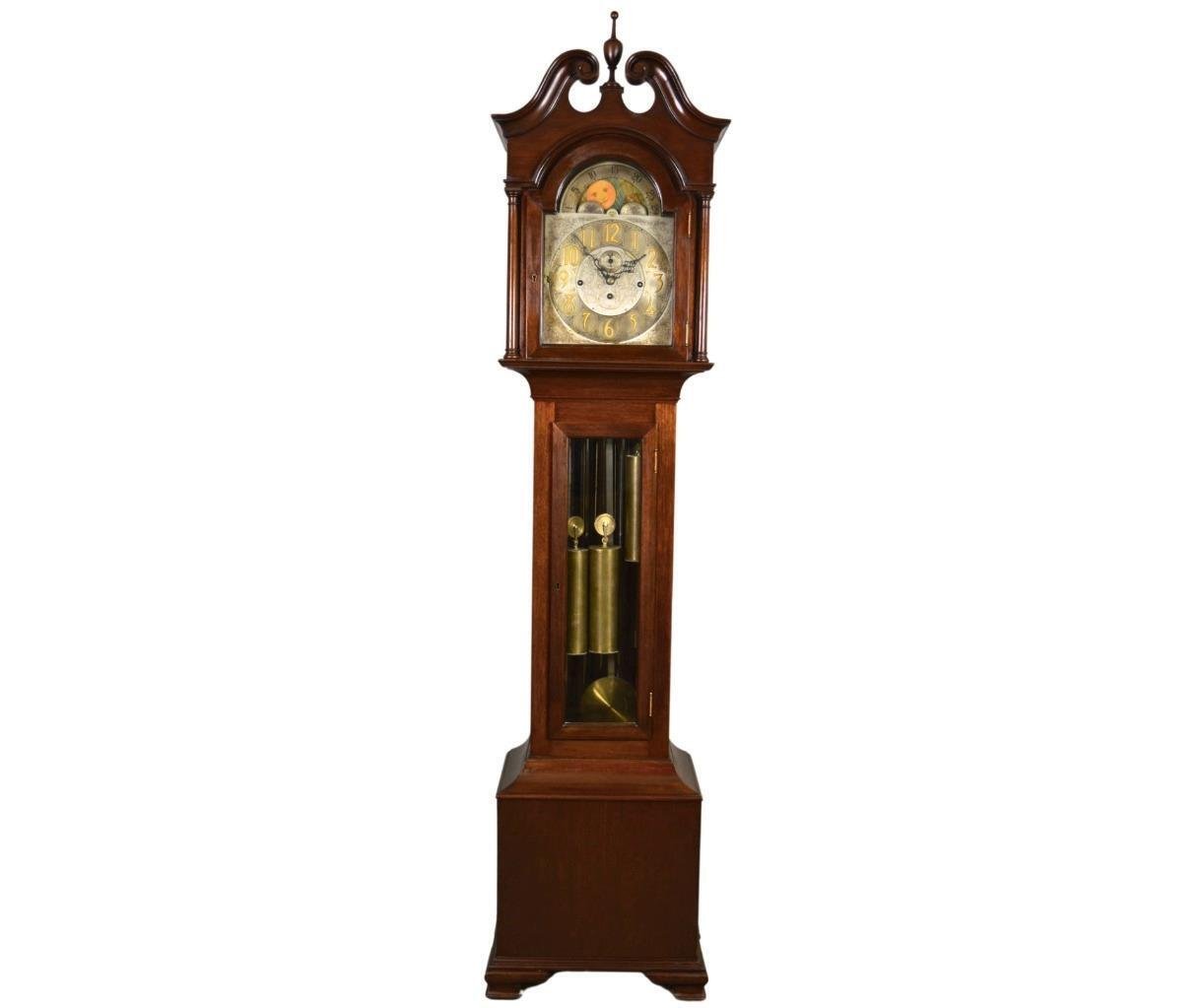 Antique Walnut Grandfather Clock by Herschede #21976