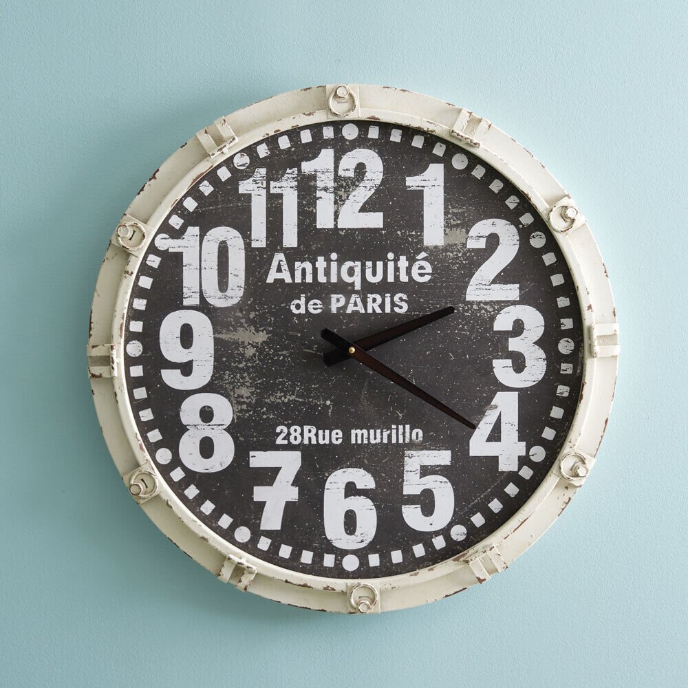 Antiquite Paris Wall Clock Wooden Vintage Centerpiece Home Decorative 20x20 Inch