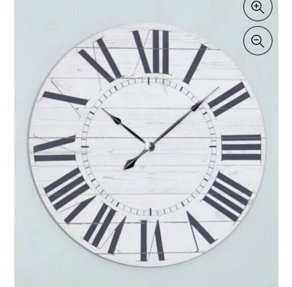 Aspire Home Accents 5865 Estelle French Country Wall Clock with Shiplap Face