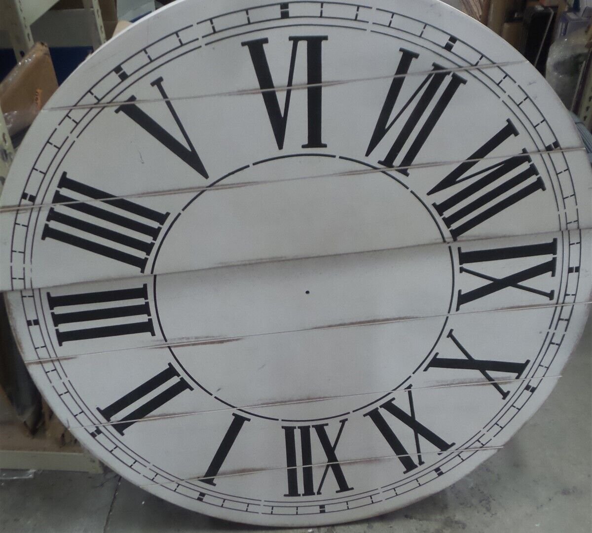 Aspire Home Accents 7005 Renata Oversize Shiplap Wall Clock - White- 4ft