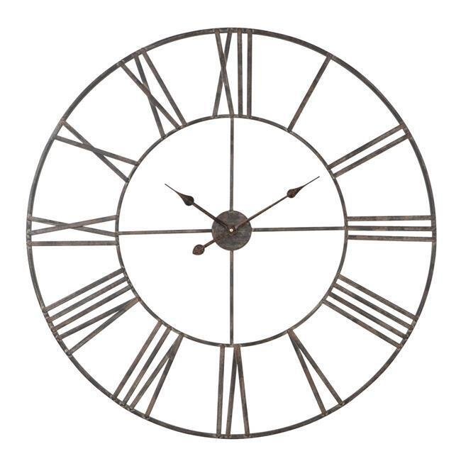 Aspire Home Accents 7807 Solange Round Metal Wall Clock Gray - 36 in.