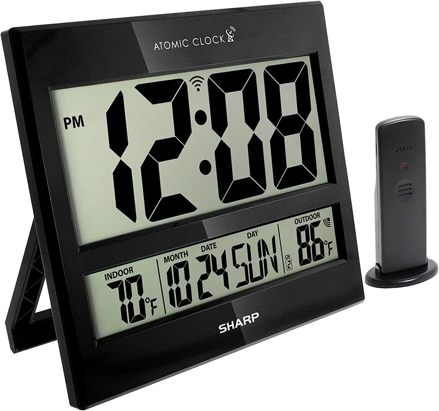 Atomic Clock - Never Needs Setting! - Jumbo 3" Easy to Read Numbers - Indoor/Out